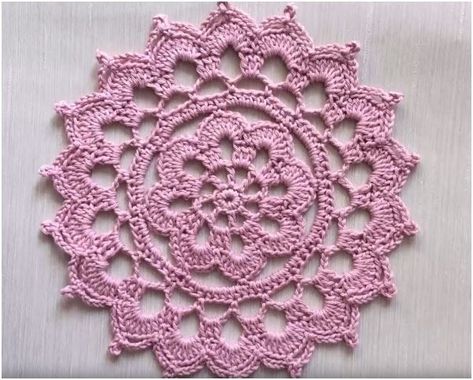 Crochet Flower Doily Tutorial Easy For Beginners #crochetpatternsfree  #doily #Decorative Crochet Flower Doily, Crochet Puff Flower, Free Crochet Doily Patterns, Crochet Flowers Easy, Cozy Crochet, Crochet Blog, Crochet Doily Patterns, Crochet Mandala, Crochet Doily