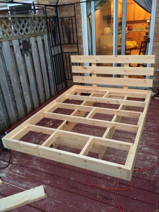 Picture of GroundFX Bed Floating Pallet Bed Frame, Diy Bed Design, Pallet Floating Bed, Queen Size Floating Bed Frame Diy, Floating Pallet Bed, Diy Floating Bed Frame Plans, Floating Bed Frame Diy, Floating Bed Frame Plans, Diy Wood Bed Frame