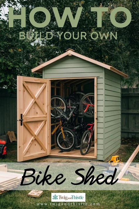 Bike Shed Diy Bike Shed, Shed Diy, Build A Bike, Shed Roof, Bike Shed, The Shed, Stylish Storage Solutions, Amazing Diy, Diy Tips