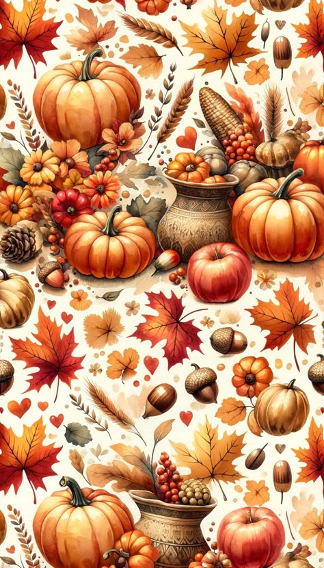 Happy Thanksgiving Wallpaper, Autumn Leaves Wallpaper, Pumpkin Wallpaper, Fall Wallpapers, Thanksgiving Wallpaper, Cute Fall Wallpaper, Autumn Scenes, Printable Scrapbook Paper, Halloween And Christmas