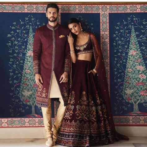 What about  this chocolate brown colour lehenga by @anitadongre . . . . . #awesomelifestyle #awesomelifestylefashion #awesomelifestyle… Wedding Matching Outfits, Indian Dresses Online, Groom Dress Men, Indian Groom Wear, Wedding Dresses Men Indian, Indian Outfits Lehenga, Couple Wedding Dress, Bridal Lehenga Collection, Anita Dongre