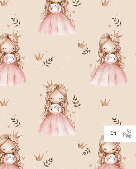 Custom Background, Digital Art Beginner, Baby Drawing, Kids Room Wallpaper, Room Wallpaper, Girl's Room, Dm Me, Seamless Pattern, Seamless Patterns