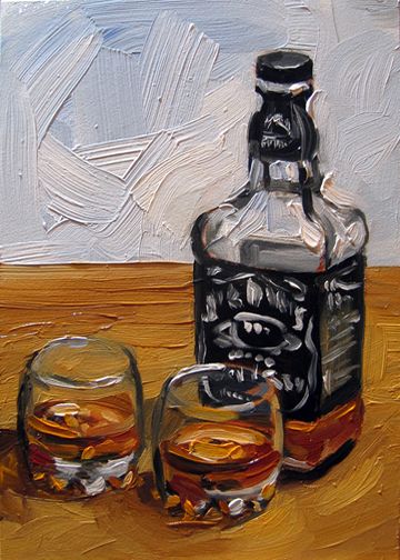 Jack Daniels by Kim Kibby Jack Daniels Painting, Project Aesthetic, Painting Reference, Gcse Art, Jack Daniels Whiskey Bottle, Jack Daniels, Horse Painting, Crafty Ideas, Art Project