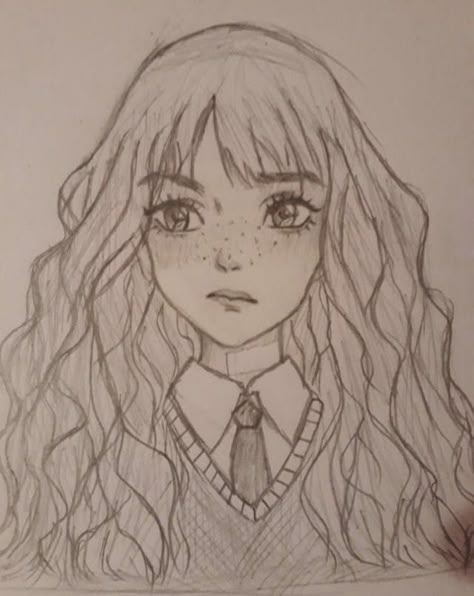 Girl Drawing Sketches, Disney Art Drawings, Cool Pencil Drawings, Harry Potter Drawings, Easy Drawings Sketches, Pencil Art Drawings, Art Drawings Sketches Creative, Art Tutorials Drawing, Art Drawings Sketches Simple