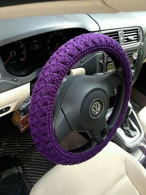 Crochet Patterns For Car Steering Wheel Covers | DIY Guide Steering Wheel Cover Diy, Car Accessories Hippie, Crochet Steering Wheel, Car Wheel Cover, Paracord Ideas, Car Accessories For Guys, Crochet Christmas Gifts, Crochet Car, Car Hangers