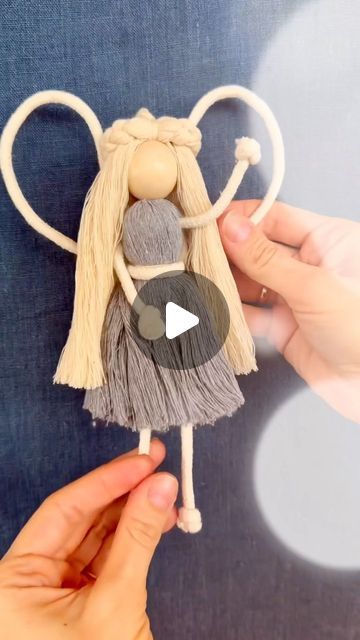 Sasha Macramessage, Modern Macrame, Macrame Tutorial, Christmas Angel, Doll Maker, Macrame Patterns, Macrame Diy, Xmas Crafts, Christmas Angels