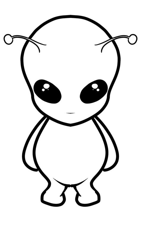 How To Draw A Cute Alien, Cute Alien Tattoo, Doodle Alien, Alien Pictures, Astronaut Drawing, Alien Patterns, Art Notes, Alien Drawings, Alien Aesthetic