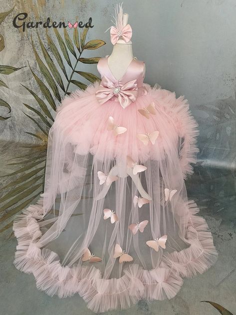 Infant Pageant, Butterfly Birthday Dress, Toddler Prom Dresses, Pink Baby Dress, Baby Birthday Dress, 1st Birthday Dresses, Chic Birthday, Birthday Girl Dress