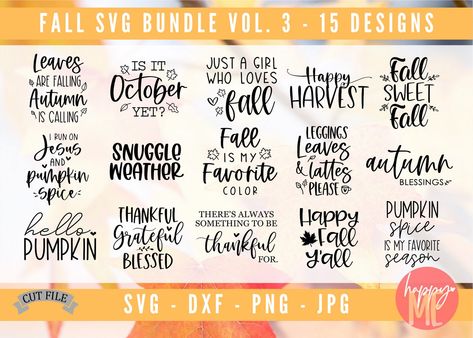 Fall Bundle SVG Autumn Bundle SVG Fall Quote SVG | Etsy Fall Fonts, Fall Quote, Fall Rock, Fall Words, Thanksgiving Signs, Svg Bundles, Autumn Svg, Svg Thanksgiving, Cricut Tips