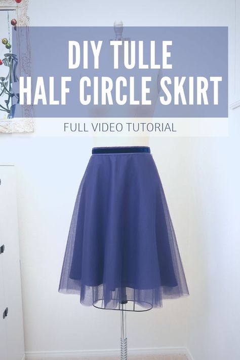 Organza Circle Skirt, Tulle Skirt Sewing Pattern, Chiffon Skirt Pattern, Tulle Skirt Pattern, How To Make A Tulle Skirt, Diy Circle Skirt, Skirt Sewing Tutorial, Diy Tulle Skirt, Tulle Fashion