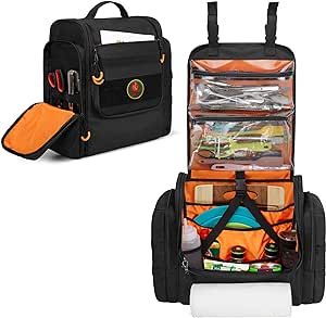 HODRANT Large Tactical Camping Kitchen Organizer, Hanging Cookware Storage Bag with Paper Towel Holder & Multi Pockets, Portable Camp Utensil Organizer for Outdoor BBQ Cooking Essentials, Bag Only Hanging Cookware, Tactical Camping, Outdoor Camping Kitchen, Cookware Essentials, Utensil Organizer, Camping Utensils, Cookware Storage, Camping Kitchen, Womens Outdoor Clothing