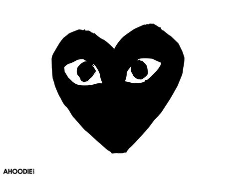 Comme des Garcon Heart Cdg Heart Tattoo, Commes Des Garcons Heart, Comme Des Garcons Widget, White Cdg Wallpaper, Cdg Tattoo, Comme Des Garcons Heart Wallpaper, Black Heart With Eyes, Comme Des Garcons Play Wallpaper, Comme Des Garcons Wallpaper