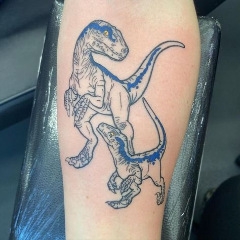 Dinosaur Tattoos For Son, Blue And Beta Jurassic World Tattoo, Blue Velociraptor Tattoo, Mama Dinosaur Tattoo, Dinosaur Tattoo For Daughter, Indominus Rex Tattoo, Blue Jurassic World Tattoo, Land Before Time Dinosaurs Tattoo, Jurassic World Tattoo Ideas