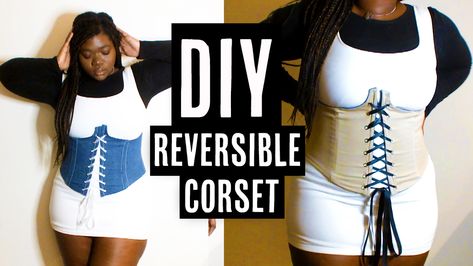 How To Sew A Corset Belt, Diy Underbust Corset, How To Make A Corset Pattern, Diy Corset Belt, Diy Waist Trainer, Edwardian Wardrobe, Sew A Corset, Corset With Jeans, Reversible Corset