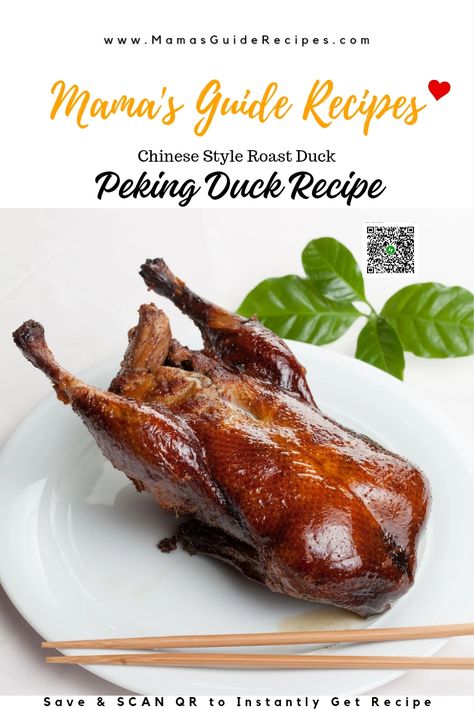 Peking Duck Recipe (Chinese Style Roast Duck) Crispy Peking Duck Recipe, Peaking Duck, Chinese Duck Recipe, Crispy Duck Recipes, Five Spice Recipes, Chinese Roast Duck, Peking Duck Recipe, Peking Roasted Duck, Roasted Duck Recipes