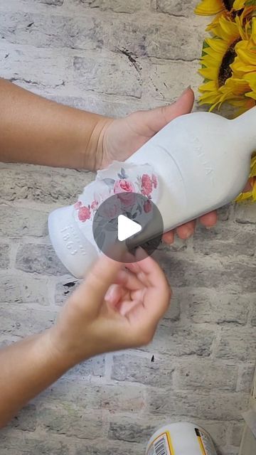 IuliaNa - Love Shabby Chic on Instagram: "Hello lovelies, 
Here is the 1st part of the tutorial for upcycling this bottle using @ab.s.t.u.d.i.o paper, moulds and @pentartofficial products.  #decoupage #upcycledhomedecor #upcycledideas #upcycledbottle #decoupagetutorial #LoveShabbyChic" Decoupage Bottles Ideas, Milk Bottle Craft, Milk Bottle Diy, Decoupage Bottles, Decoupage Tutorial, Decoupage Glass, Glass Milk Bottles, Upcycled Home Decor, October 2