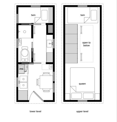 8x20 13 Tiny House Trailer Plans, Unique Small House Plans, Tiny Home Plans, Loft Layout, Tiny House Designs, Tiny House Family, Loft Floor Plans, Guest House Plans, Tiny House Bedroom