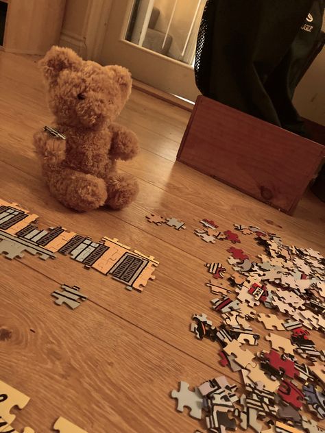 beartholomew the bear comes with us on a puzzle date !! hehe #datenight Puzzle Date, The Bear, Date Night, Dates, First Love