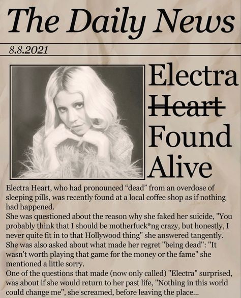 Diamonds Lyrics, Newspaper Aesthetic, Electra Heart, Marina Diamandis, Aesthetic Core, Heart Poster, Music Recommendations, Marina And The Diamonds, Music Album Covers