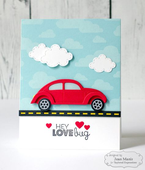 Car Beetle, Bug Volkswagen, Car Cards, Happy Birthday Cards Diy, Car Card, Greeting Card Inspiration, Birthday Card Drawing, Birthday Card Craft, Beetle Bug