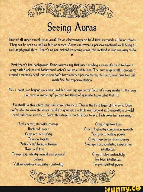 Aura Reading Practice, Reading Aura, How To Read Auras, How To See Aura, Aura Reading, Under Your Spell, Magick Spells, Wiccan Spell Book, Witch Spell Book