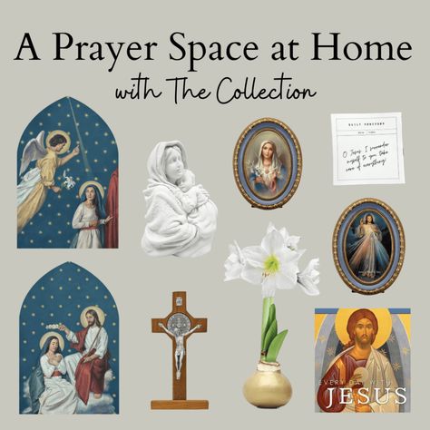 Creating a Prayer Space at Home - Catholic Wife, Catholic Life Virgin Mary Alter Home Altar, Catholic Alters For Home, Catholic Prayer Room Ideas Decor, Catholic Home Altar Ideas, Prayer Space At Home, Home Altar Catholic Beautiful, Catholic Prayer Corner, Catholic Home Altar, Home Altar Catholic