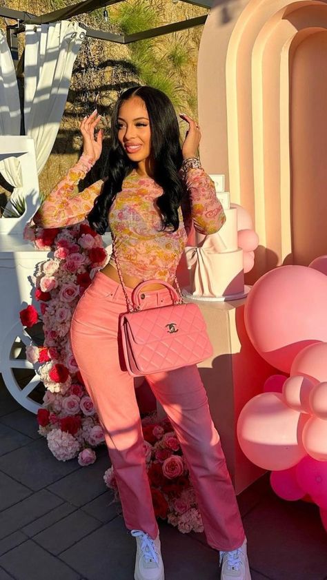 Pink Baddie Outfits, Pink Brunch Outfit, Pink Brunch, Pink Baddie, Casual Outfit Inspiration, Causal Outfits, Cute Swag Outfits