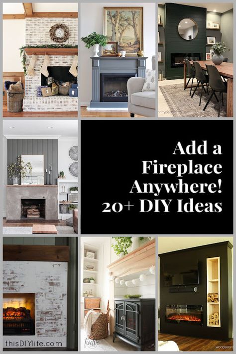 How To Build A Fireplace Surround Diy, Styling Electric Fireplace, Electric Fireplace In Mantle, Faux Electric Fireplace Ideas, Building Out Fireplace Surround, Electric Fireplace Surrounds, Electric Fireplaces Ideas Living Rooms, Electric Insert Fireplace Ideas, Plug In Fireplace Ideas