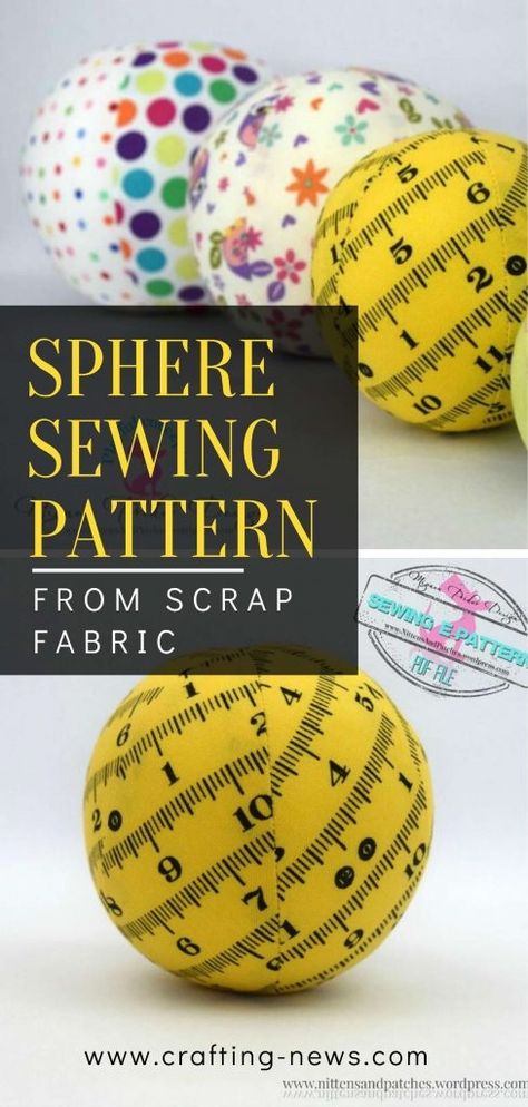 Sphere Sewing Pattern from Scrap Fabric is a fresh new idea for a personalized gift to give to your cute kids as a toy. Fabric Ball Sewing Pattern, Sew A Ball Free Pattern, Ball Sewing Pattern Free, Fabric Balls Diy, How To Make A Fabric Ball, Scrap Fabric Toys, Sphere Sewing Pattern, Ball Pattern Sewing, How To Sew A Sphere