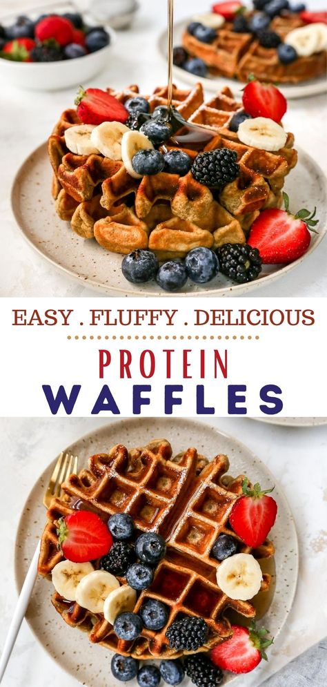 High Protein Waffle Recipe, High Protein Breakfast Recipes, Protein Waffles, High Protein Low Carb Recipes, Low Carb Protein, Baking Soda Beauty Uses, Best Fat Burning Foods, Low Carb Low Sugar, Protein Powder Recipes