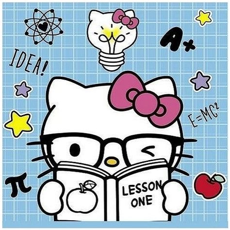 Smart school study hello kitty Teacher Wallpaper, Hello Kitty School, Hello Kitty Vans, Hello Kitty Imagenes, Charmmy Kitty, School Cartoon, Hello Kitty Images, Hello Kitty Themes, Kitty Drawing