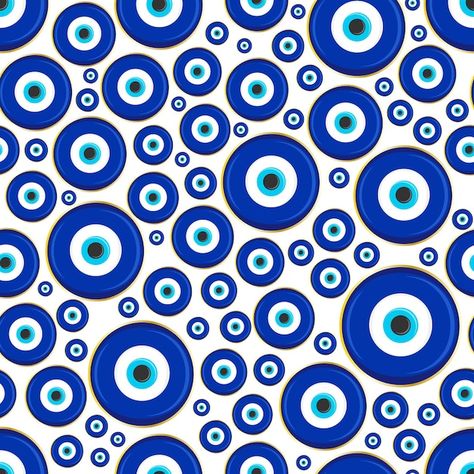 Vector evil eye ethnic pattern mystic gr... | Premium Vector #Freepik #vector #seamless #print-pattern #fashion-pattern #fabric-pattern Background Evil Eye, Blue Amulet, Modern Bed Linen, Evil Eye Wallpaper, Evil Eye Print, Evil Eye Pattern, Eye Wallpaper, Evil Eye Art, Greek Blue