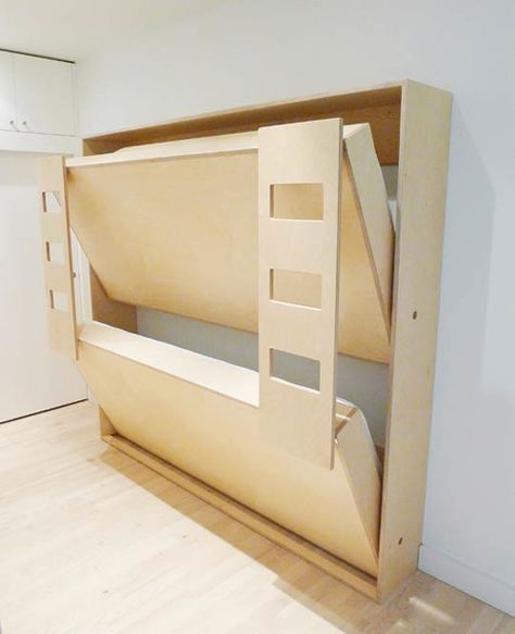 Double Murphy Bunk Beds for kids - so cool! Murphy Bunk Beds, Bunk Beds Small Room, Murphy Bed Ideas, Murphy Bed Ikea, Modern Bunk Beds, Modern Murphy Beds, Murphy Bed Diy, Murphy Bed Plans, Bunk Beds With Stairs