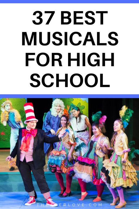 This is the ultimate list of musicals for high school theater! Whether you need a show with a small cast, a low budget, or a contemporary score, there's a musical to fit. #theater #musicaltheater Musical Theater Songs For Dance, Musical Theatre Class Ideas, School Plays Theater, Drama Teacher Aesthetic, Musicals To Watch, Theater Tips, High School Theater, Kids Theatre, Theater Teacher