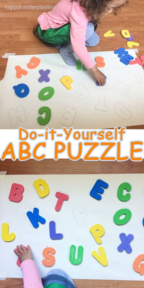 Puzzle Kindergarten, Letters Kindergarten, Alphabet For Toddlers, Abc Puzzle, Alphabet Puzzle, Puzzle Diy, Aktiviti Kanak-kanak, Easy Toddler Activities, Foam Letters