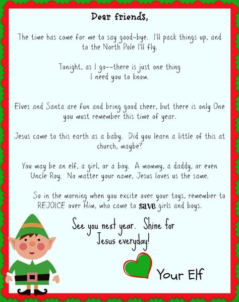 20+ Elf on the Shelf Departure Letters– many NEW ideas for this year! Elf On The Shelf Goodbye, Letter Free Printable, Elf On Shelf Letter, Elf On The Shelves, Kindness Elf, Goodbye Note, Farewell Letter, Elf Goodbye Letter, Kindness Elves