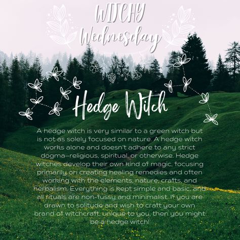 Green Witch Quotes Life, Hedge Witch Aesthetic, Nature Witch Quotes, Hedge Witch Altar, The Nature Of Witches Book Aesthetic, Witchy Wednesday, Hedge Witchcraft, Witch Types, Hedge Witchery