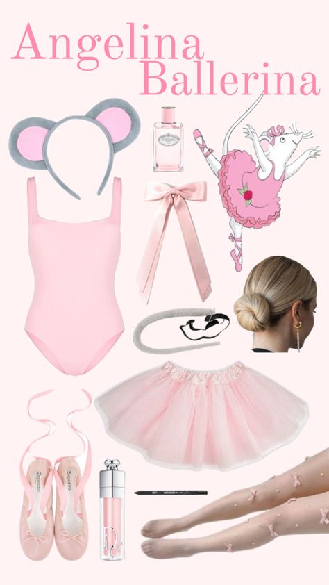 An easy costume full of sweetness and nostalgia 🐭🩰 Angelina Ballerina Costume, Ballerina Halloween, Ballerina Halloween Costume, Easy Costume, Angelina Ballerina, Ballerina Costume, Birthday Stuff, Easy Costumes, Ballet Pink