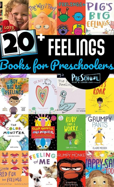 As you pick books for your preschool, pre-k, and kindergarten students, make sure you pick up some feelings books for preschoolers. These books about emotions for preschoolers are a great way to help kids understand that emotion they can’t quite descripe and give them methods to cope. Emotions For Preschoolers, Books About Emotions, Preschool List, Pilgrims Thanksgiving, Feelings Preschool, Dinosaur Books For Kids, Understand Emotions, Preschool Counting Worksheets, Books For Preschoolers