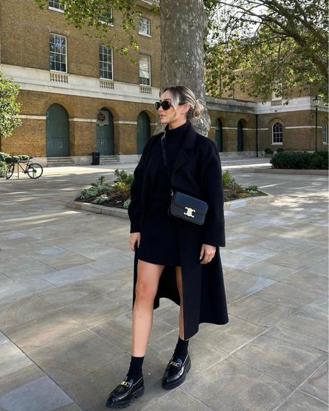 Celine Margaret Loafer With … curated on LTK Loafers Outfit Fall, Celine Loafers, Dress With Loafers, Outfits To Recreate, Warm Fall Outfits, Short Sweater Dress, Loafers Outfit, Sweater Dress Oversized, Cool Breeze