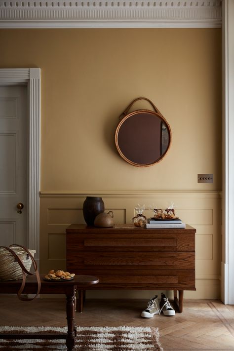 Gold Paint Colors, Interior Paint Finishes, Warm Neutral Paint Colors, Color Combinations Paint, Hallway Inspiration, Neutral Paint Color, Little Greene Paint, Neutral Paint, Brown Walls