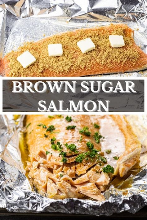 Brown Sugar Salmon is so simple to make, uses just a few simple ingredients and is ready in just 30 minutes. Brown Sugar Salmon Baked, Brown Sugar Salmon Recipes, Salmon Recipes Brown Sugar, Oven Baked Salmon Recipes, Brown Sugar Salmon, Lemon Fish, Salmon Recipes Baked Healthy, Brown Sugar Butter, Grilled Salmon Recipes