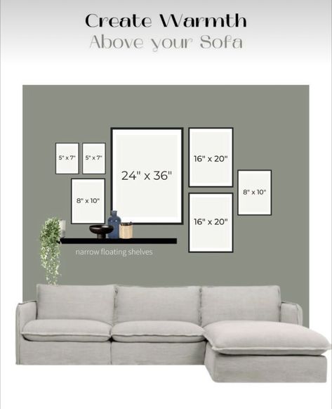 Living Room Shelves Above Tv, Wall Decorations Behind Couch, Family Photo Wall Behind Couch, Large Photos Behind Couch, Shelf Above Couch With Plants, Living Room Wall Decor Ideas Above Couch Apartment, Over Couch Picture Wall, Living Room Wall Decor Ideas Above Couch Art Floating Shelves, Feature Wall Behind Couch