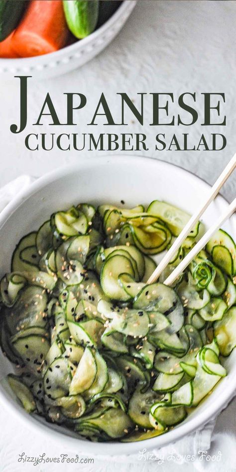 Cucumber Sunomono Salad, Japanese Veggie Side Dish, Cucumber Japanese Salad, Cucumber Side Salad, Crispy Cucumber Salad, Japanese Cucumber Recipes, Sunomono Salad Recipe, Sunomono Cucumber Salad, Asian Cucumber Salad Recipe Rice Vinegar