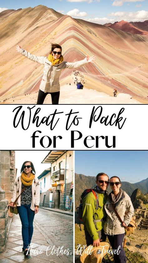 Peru Packing List Woman, What To Pack For Peru, Peru Outfits, Machu Picchu Outfit, Peru Clothing, Huacachina Peru, Backpacking Peru, Peru Vacation, Hiking Peru