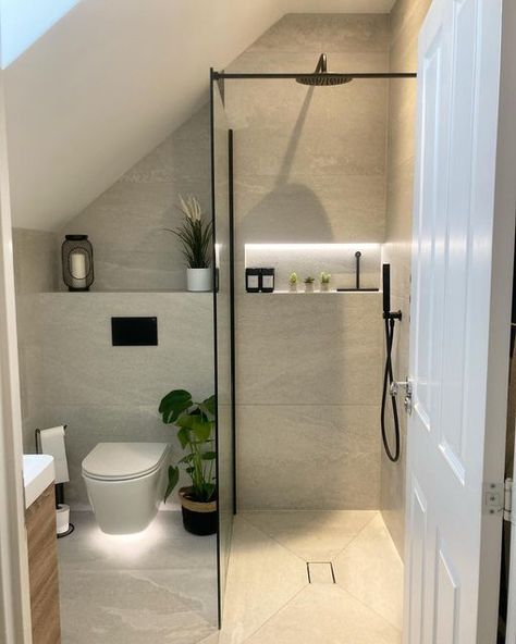 OurBamburghBuild on Instagram: "Still pinch ourselves when we walk into our en-suite! #ensuite #ensuitebathroom #ensuitedesign #walkinshower #wetroom #keepmoathomes #keepmoatbamburgh" Ensuite Walk In Shower Ideas, Wc With Shower Ideas, Ensuite Room Ideas, Compact Ensuite Shower Room, Tiny Wet Room Bathroom, Bathroom Small Renovation, Loft En Suite Shower Room, Small Loft Ensuite, Small Wetroom Bathroom With Toilet