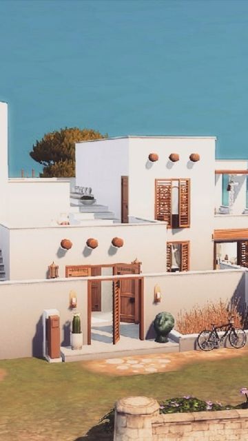 Sims 4 Houses Mediterranean, Mediterranean Sims 4 Cc, Sims 4 Medditeranean Cc, Sims 4 Italian House, Ts4 Mediterranean House, Sims 4 Italian Villa, Sims 4 Mediterranean House, Sims 4 Mediterranean Cc, Sims 4 Greece House