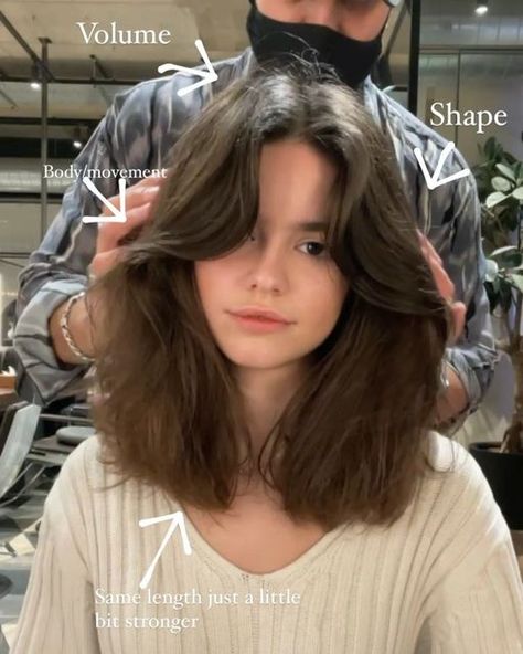 Mid Length Hair With Movement, Center Part Bangs Mid Length, Haircut Inspiration Mid Length Straight, Mid Length Wavy Haircut, Thick Mid Length Hair, Mid Length Hair Side Part, Movement Haircut, Side Part Mid Length Hair, Mid Haircuts For Women