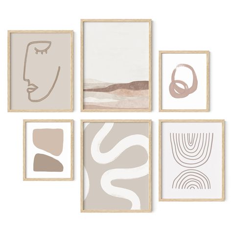 PRICES MAY VARY. MID CENTURY MODERN WALL DECOR: This minimalist wall decor is the perfect way to add a touch of bohemian style to your home. The boho pictures and abstract shapes create a beautiful and unique scene that is perfect for any room in your home. Our neutral wall art is a great way to fill a large empty wall space, and the boho wall art will complement any existing decor. BEIGE WALL DECOR & BOHO PRINTS WALL ART: This abstract art wall decor would be perfect for a living room or bedroo Boho Art Wall, Boho Posters, Haus And Hues, Mid Century Modern Wall Decor, Boho Artwork, Neutral Wall Decor, Boho Poster, Wall Art Neutral, Mid Century Modern Wall Art