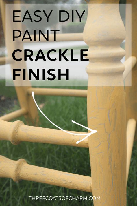 This is a great technique to age or distress furniture and add a little pop of color. We show you how to get a crackle finish on painted furniture using Cottage Paint's Easy Crackle. #paintedfurniture #redofurniture #cottagepaint #upcycledfurniture #repurposedfurniture #chalkpaint Painting Laminate Furniture, Painting Laminate, Furniture Painting Tips, Easy Diy Paint, Chair Planter, Laminate Furniture, Cracked Paint, Refinishing Furniture Diy, Cottage Painting